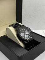 Audemars Piguet Stainless-Steel Chronograph Watch – Textured Grey Dial | Multi-Subdial Display | Bold Sport-Luxury Design