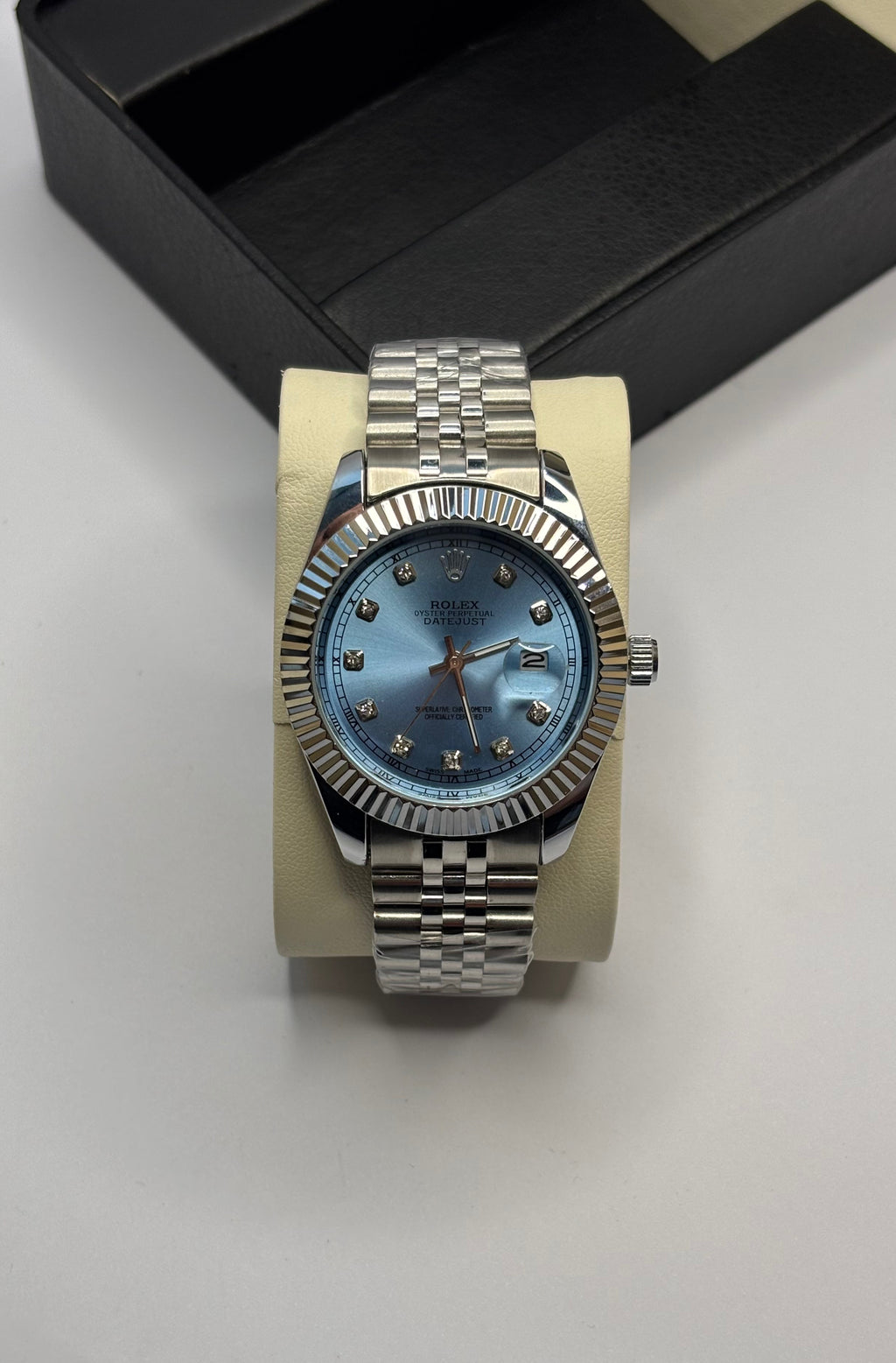 Rolex Datejust Style Watch – Ice Blue Dial | Jubilee Bracelet
