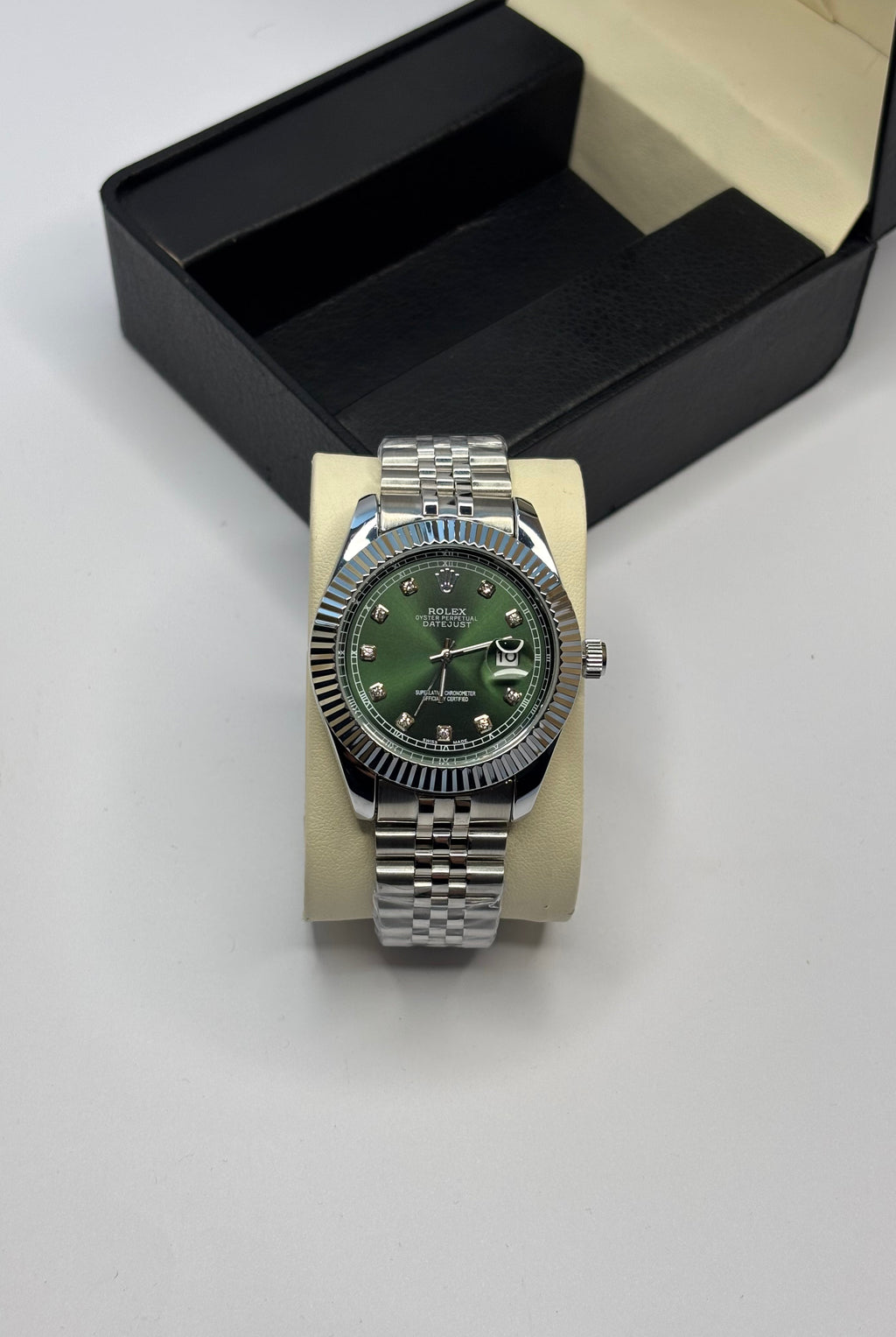 Rolex Datejust Style Watch – Green Dial | Stainless Steel Jubilee Bracelet