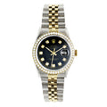 Rolex-Luxury Two-Tone Diamond Bezel Date Watch – Black Dial