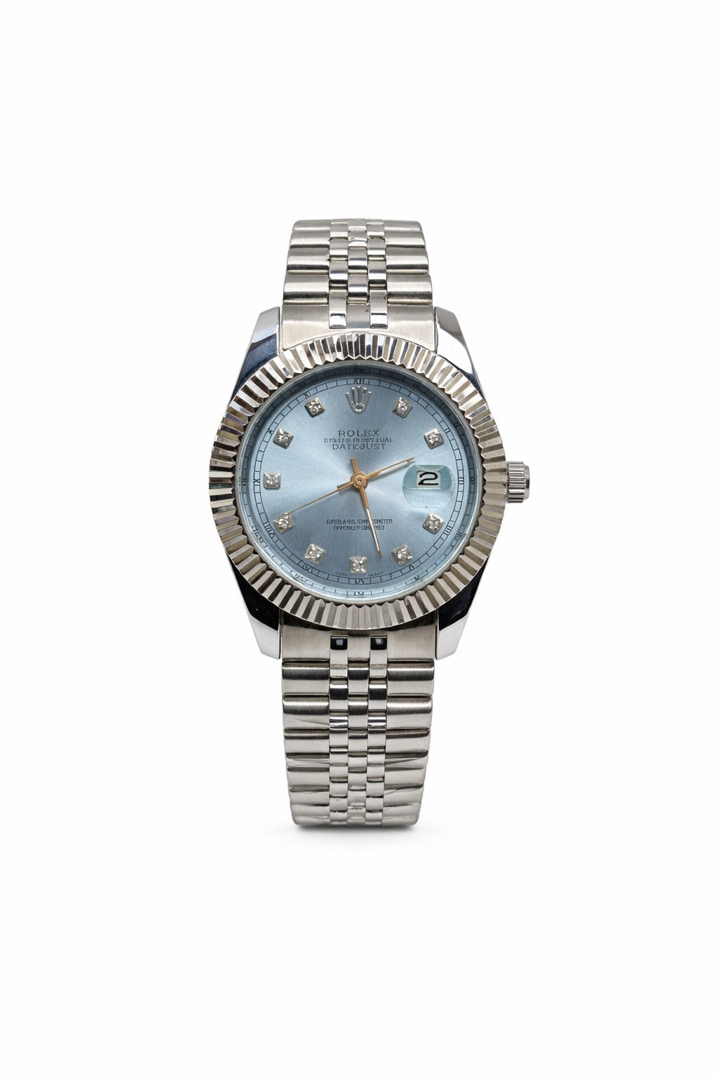 Rolex Datejust Style Watch – Ice Blue Dial | Jubilee Bracelet