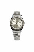 Rolex Datejust Style Stainless Steel Watch with Diamond Markers