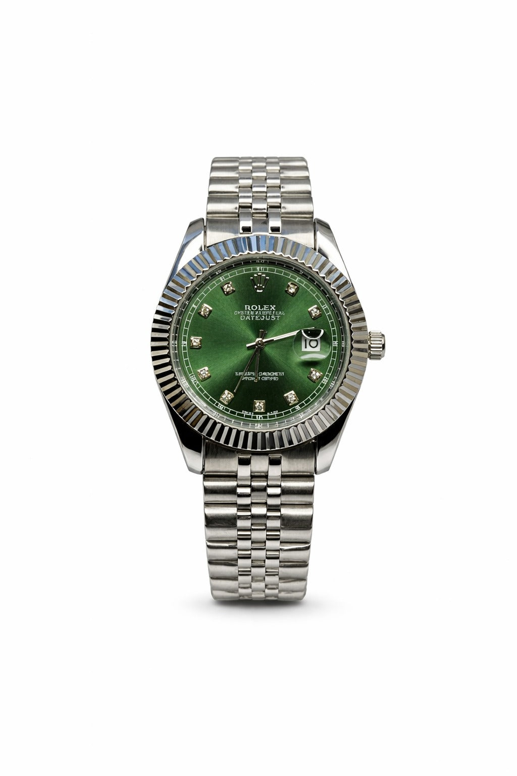 Rolex Datejust Style Watch – Green Dial | Stainless Steel Jubilee Bracelet