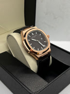 Patek Philippe Nautilus — Rose Gold Case | Black Textured Dial