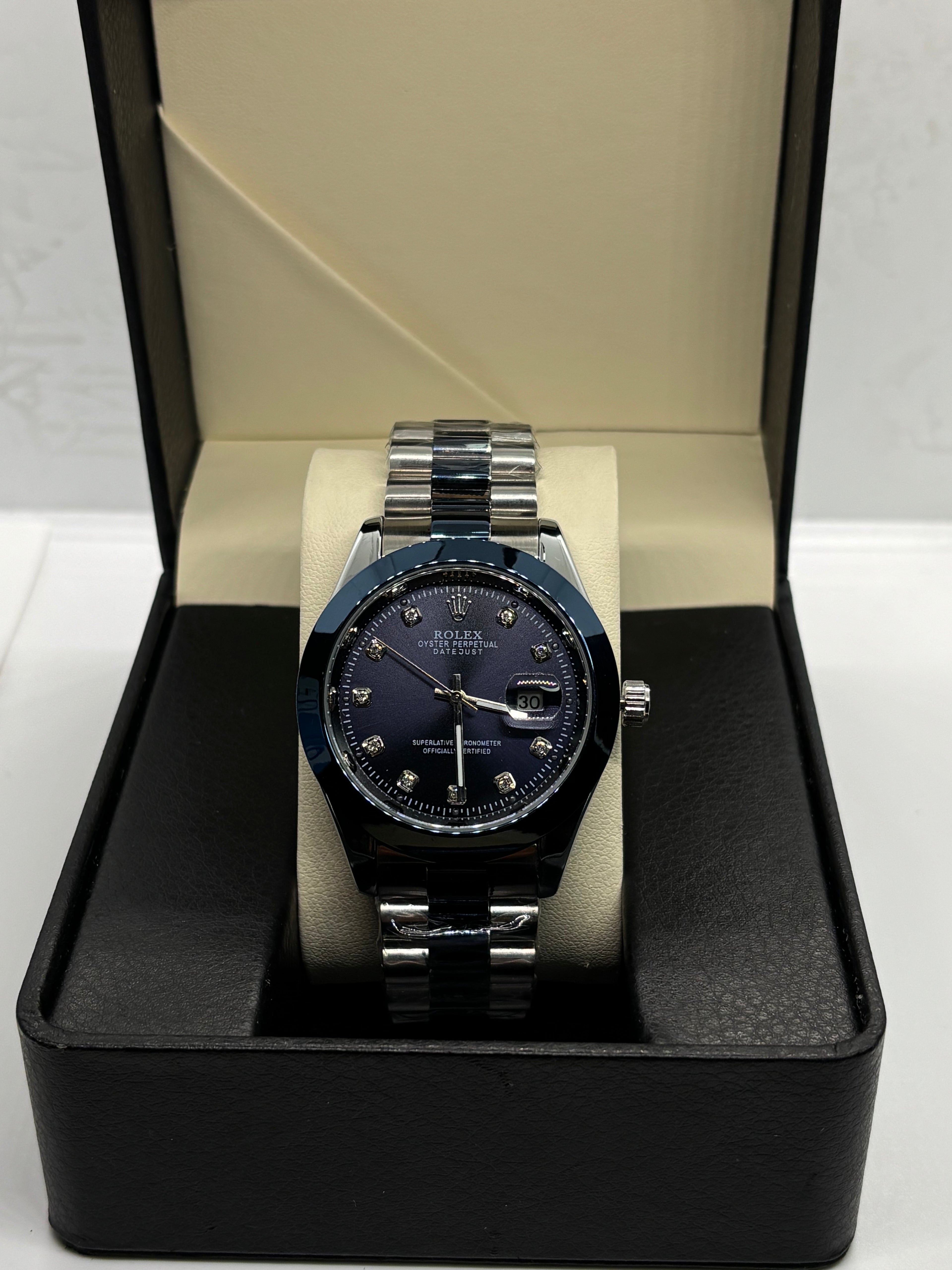 Rolex Oyster Perpetual — Blue Diamond Dial | Stainless Steel