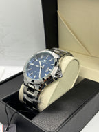 Success Way-Luxury Stainless– Blue Textured Dial | Day-Date Display | Polished Bracelet